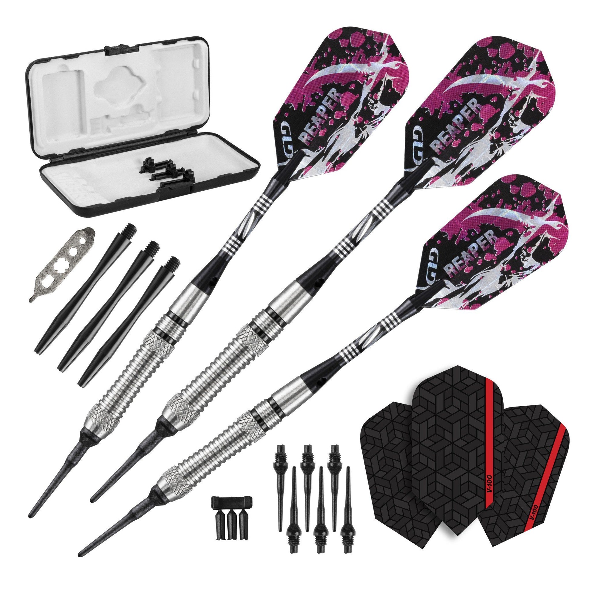 [REFURBISHED] Viper Grim Reaper Darts 80% Tungsten Soft Tip Darts Grooved Barrel 18 Grams Refurbished GLD Products