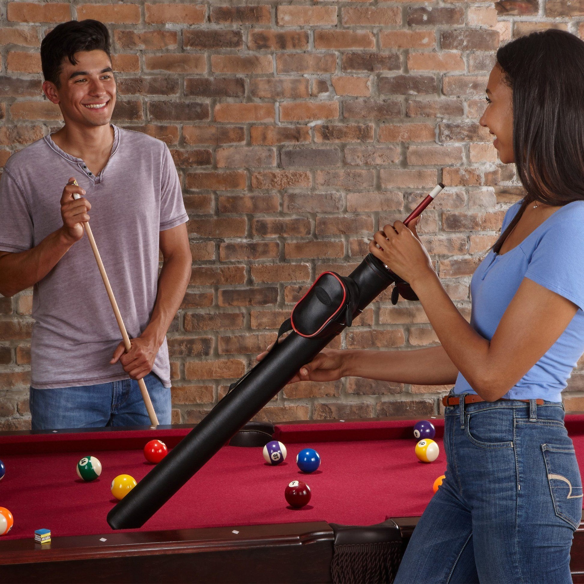 [REFURBISHED] Casemaster Q-Vault Supreme Black with Red Trim Cue Case Refurbished Refurbished GLD Products 