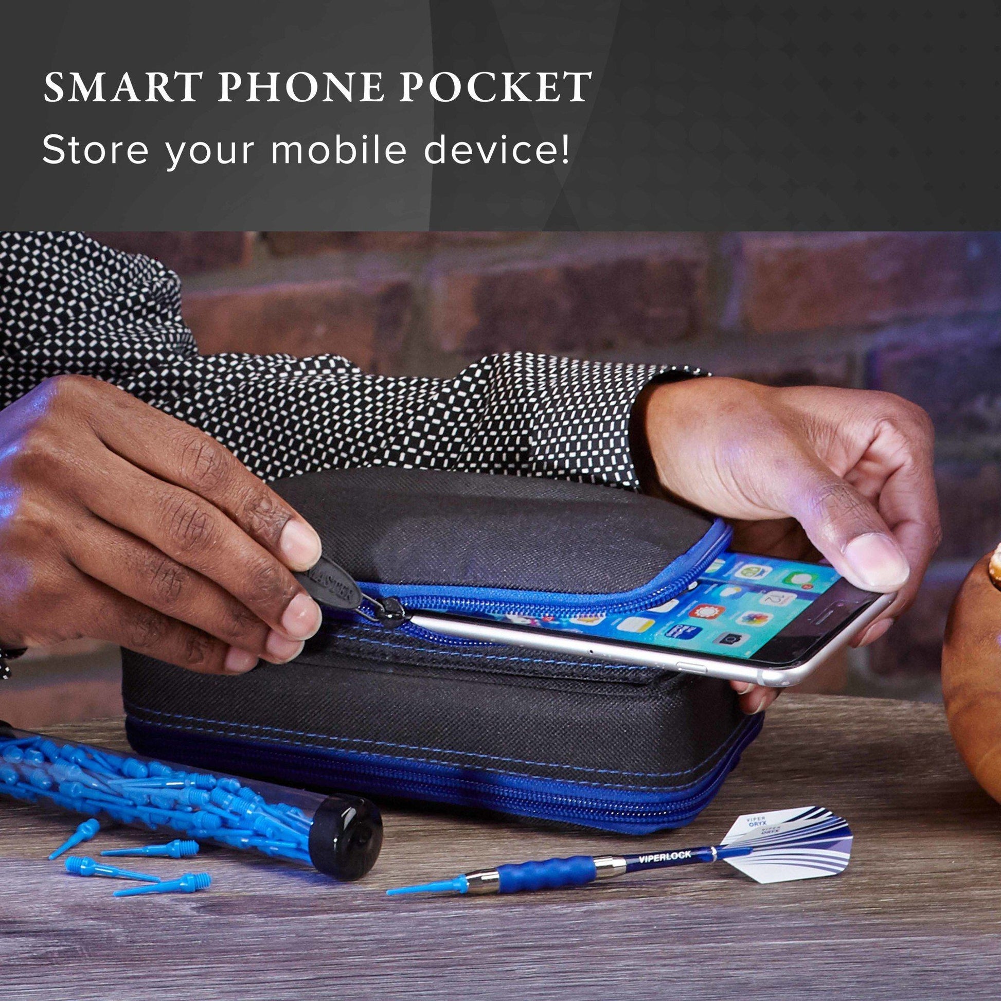 [REFURBISHED] Casemaster Plazma Plus Dart Case Black with Sapphire Zipper and Phone Pocket Refurbished Refurbished GLD Products 