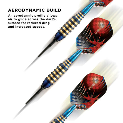 Dardos Viper Atomic Bee Darts de punta blanda azul de 16 gramos 