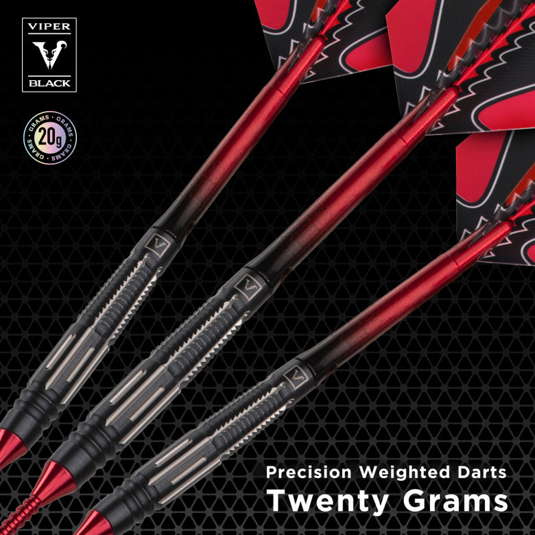 Viper Black Flux 90% Tungsten Steel or Soft Tip Conversion Darts Red 20 Grams