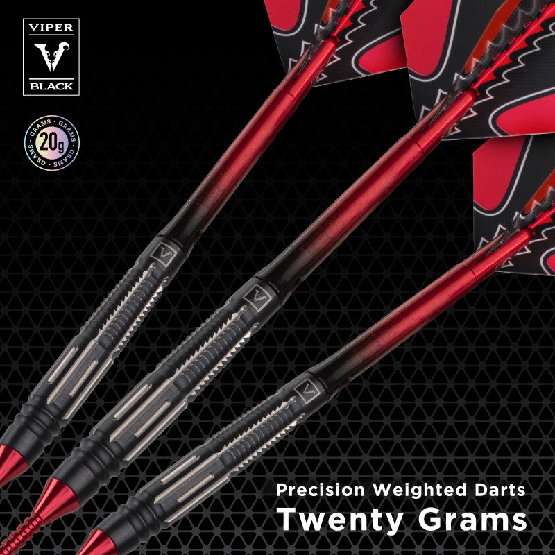 Viper Black Flux 90% Tungsten Steel or Soft Tip Conversion Darts Red 20 Grams