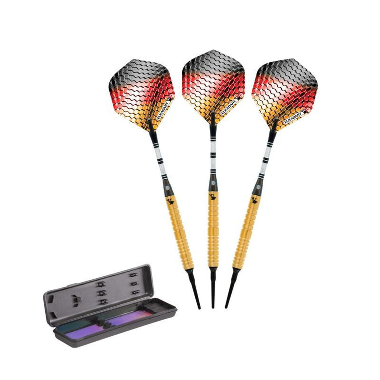 Elkadart Titanium 90% Tungsten Soft Tip Darts Gold Titanium Coating Ringed Barrel 18 Grams Soft-Tip Darts Elkadart 