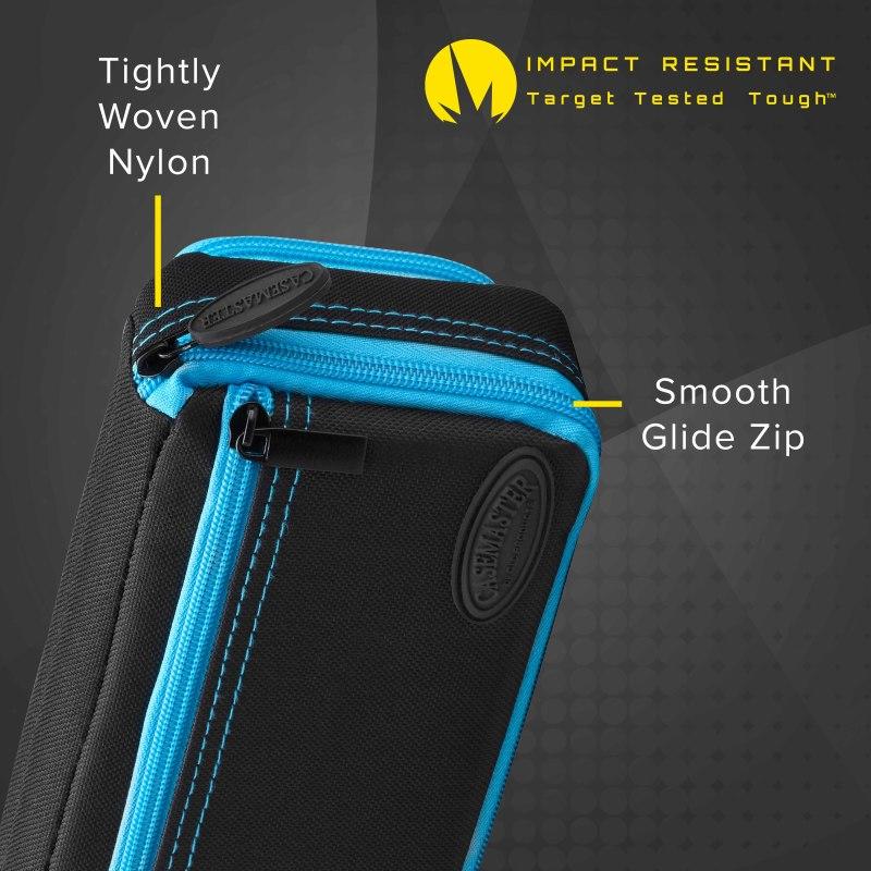 Casemaster Plazma Plus Dart Case Black with Blue Trim and Phone Pocket Dart Cases Casemaster 