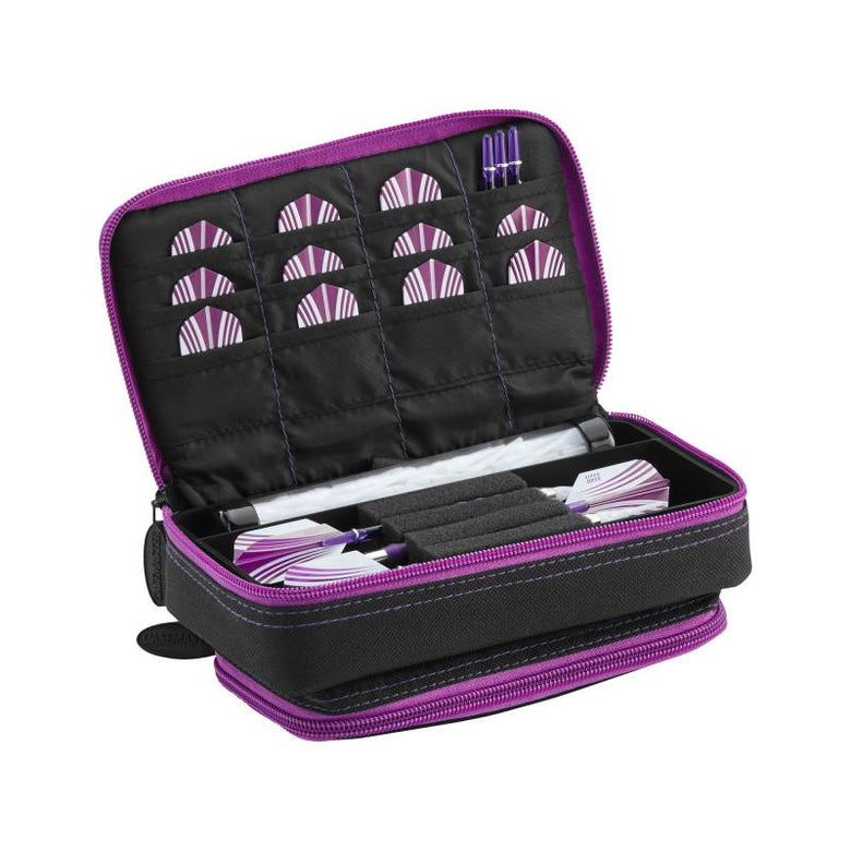 Casemaster Plazma Plus Dart Case Black with Amethyst Zipper and Phone Pocket Dart Cases Casemaster 