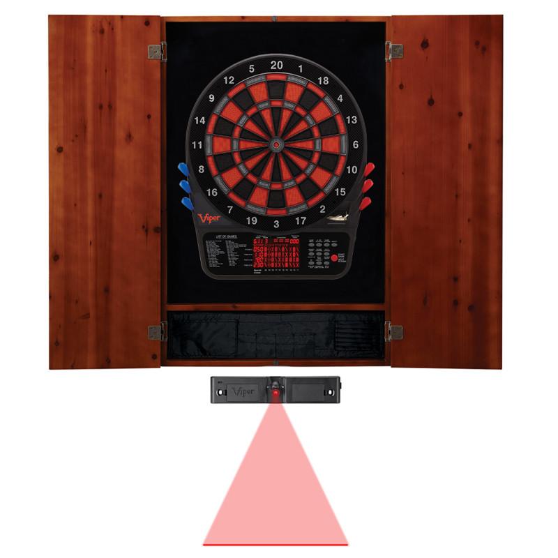 Viper Metropolitan Cinnamon Soft Tip Dartboard Cabinet, 800 Electronic Dartboard, and Dart Laser Line Darts Viper 