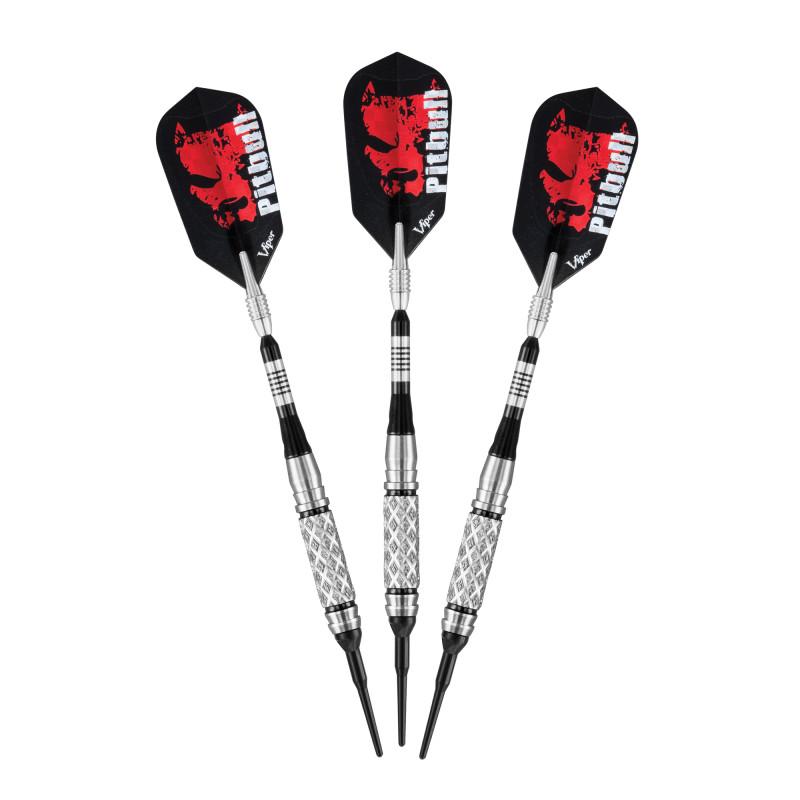 Viper Pitbull Darts 90% Tungsten Soft Tip Darts Diamond Cut and Shark Fin Barrel 18 Grams Soft-Tip Darts Viper 