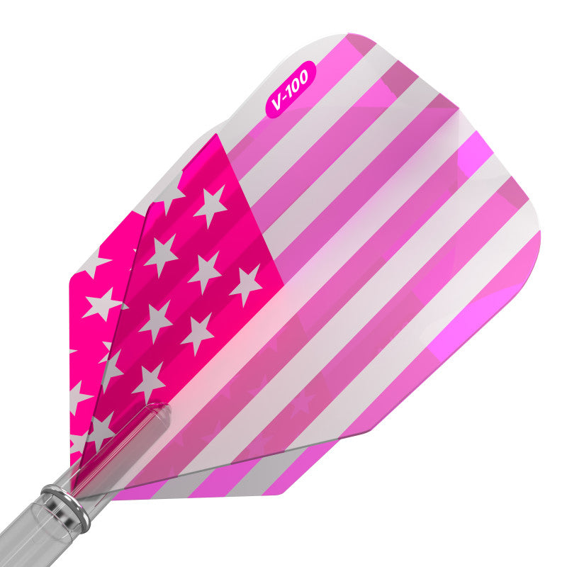 V-100 Dart Flights Standard American Flag Pink Metallic Traditional