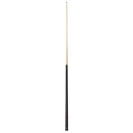 Billiards cue stick with natural wood shaft and black wrap grip section at bottom