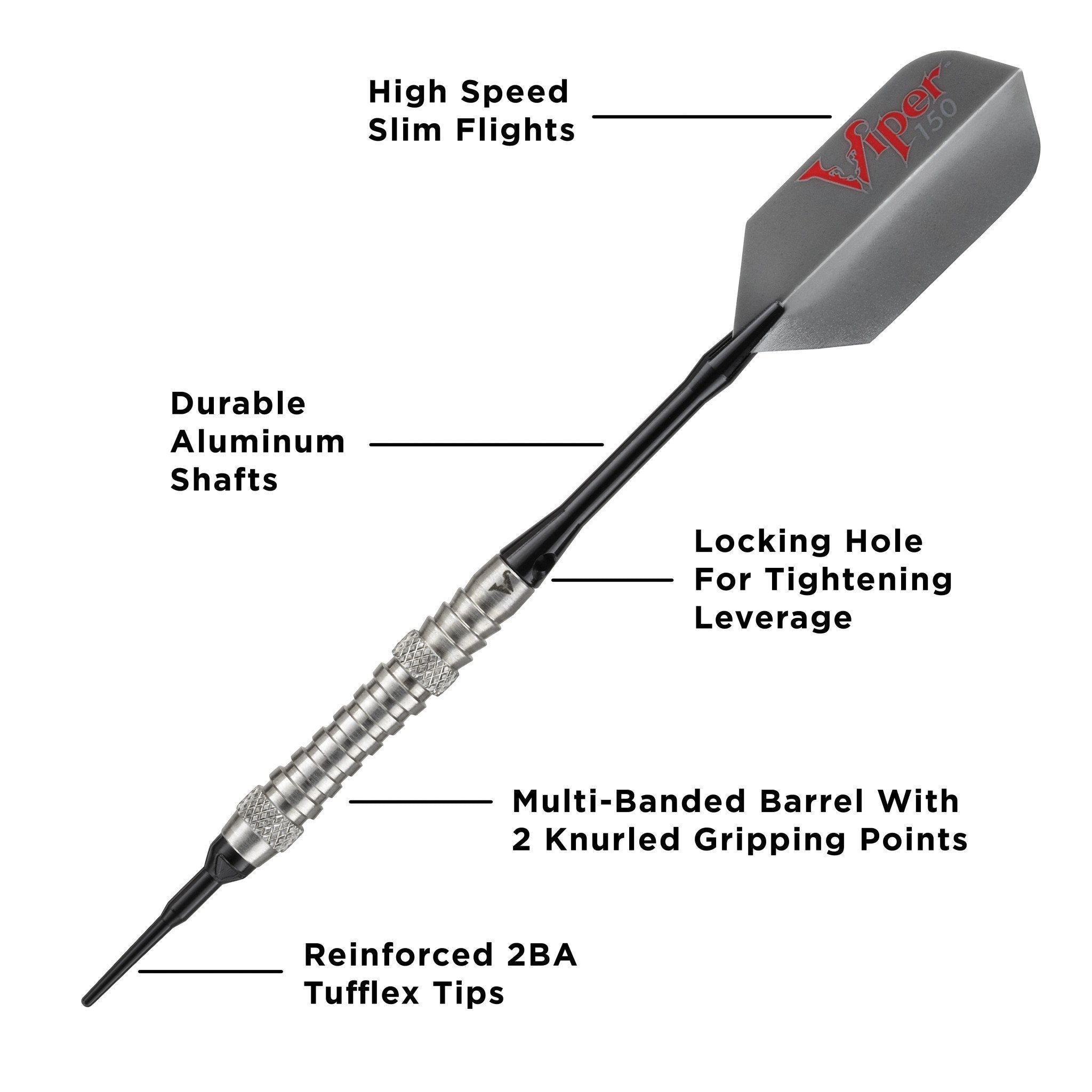 [REFURBISHED] Viper V-Factor Darts 90% Tungsten Soft Tip Darts Grooved Barrel 18 Grams Refurbished Refurbished GLD Products 
