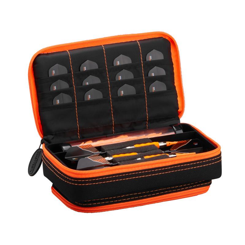 Casemaster Plazma Plus Dart Case Black with Orange Trim and Phone Pocket Dart Cases Casemaster 