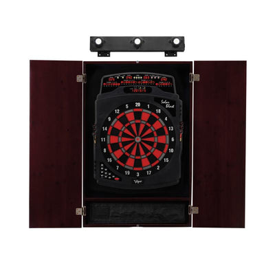 Viper Solar Blast Electronic Dartboard, Metropolitan Mahogany Cabinet & Shadow Buster Dartboard Lights Darts Viper 