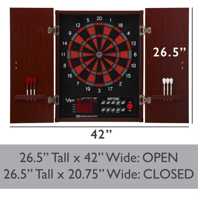 Viper Neptune Electronic Dartboard and Cabinet Hybrid, 15.5" Regulation Target