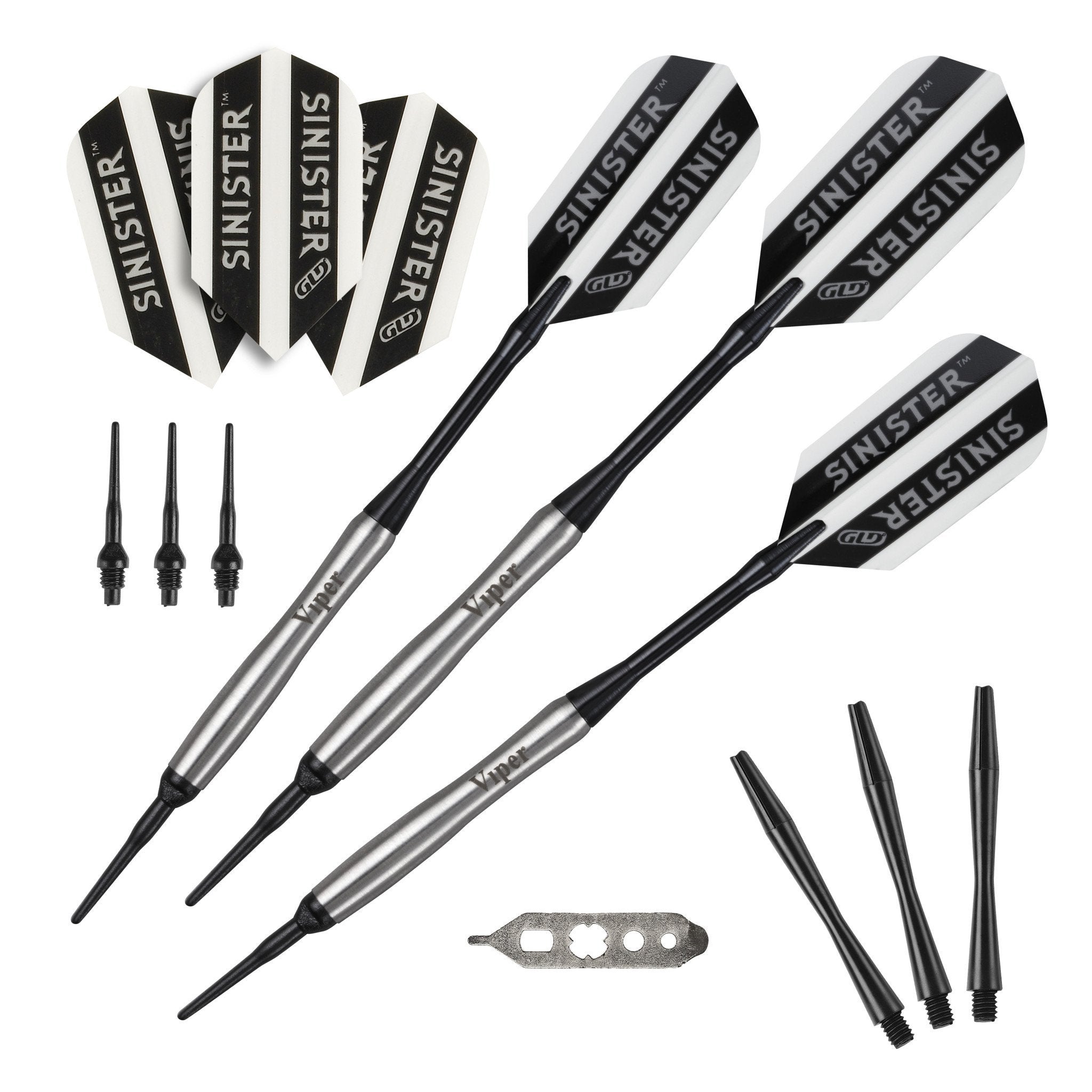 [REFURBISHED] Viper Sinister Darts 95% Tungsten Soft Tip Darts Tapered Barrel 18 Grams Refurbished Refurbished GLD Products 