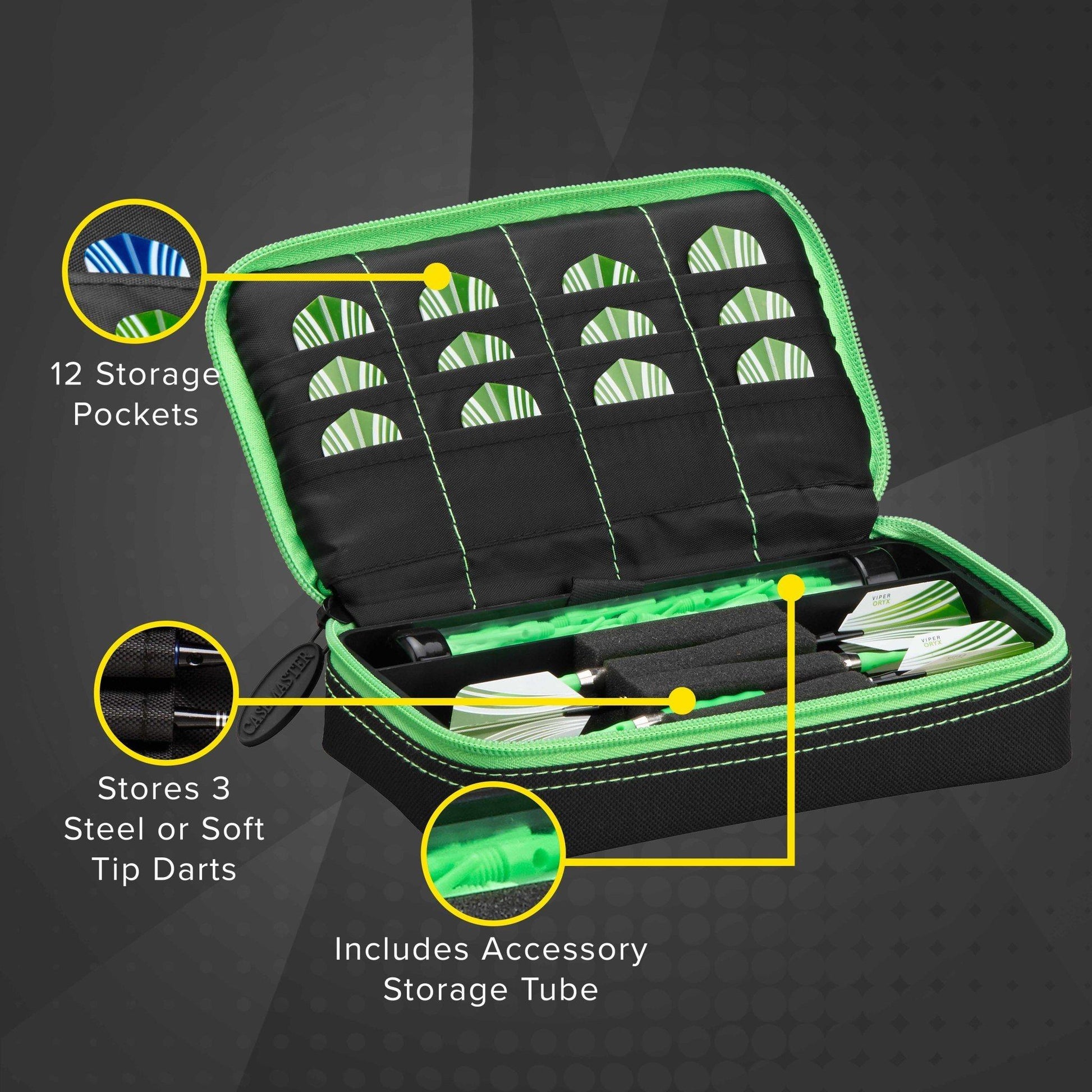 [REFURBISHED] Casemaster Plazma Dart Case Black with Green Trim Refurbished Refurbished GLD Products 