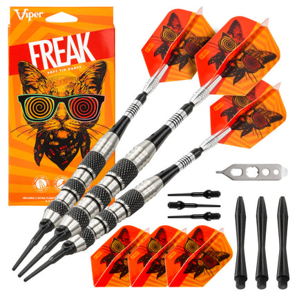 Viper The Freak Soft Tip Darts Knurled and Shark Fin Barrel 18 Grams