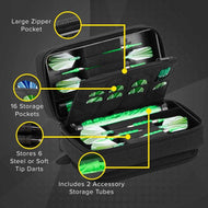 Casemaster Plazma Pro Dart Case with Black Zipper and Phone Pocket Dart Cases Casemaster 