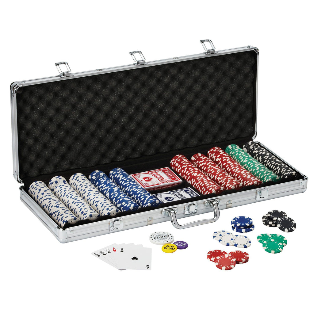 [REFURBISHED] Fat Cat 500Ct Texas Hold'Em Dice Poker Chip Set Refurbished Refurbished GLD Products 