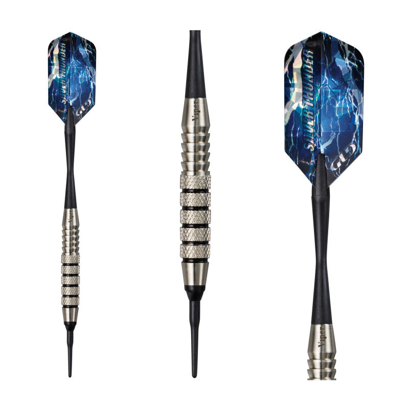 Viper Silver Thunder Soft Tip Darts 5 Knurled Rings 18 Grams