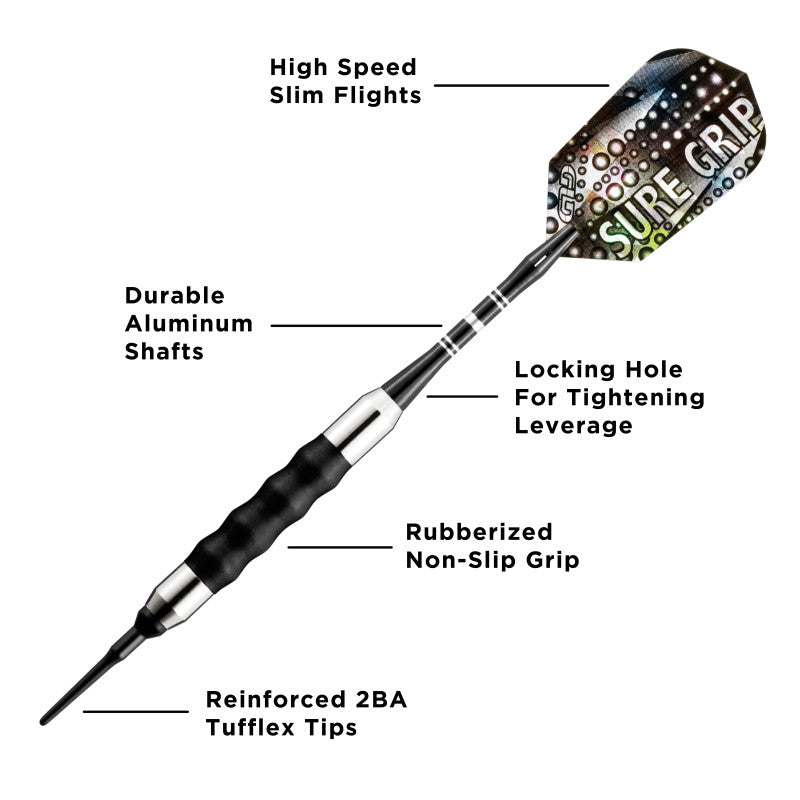 Viper Sure Grip Soft Tip Darts Black 16 Grams