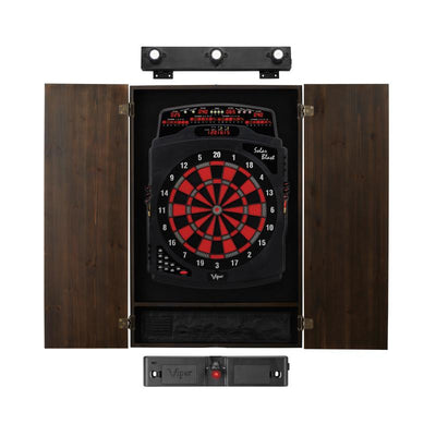 Viper Solar Blast Electronic Dartboard, Metropolitan Espresso Cabinet, Laser Throw Line & Shadow Buster Dartboard Light Bundle Darts Viper 