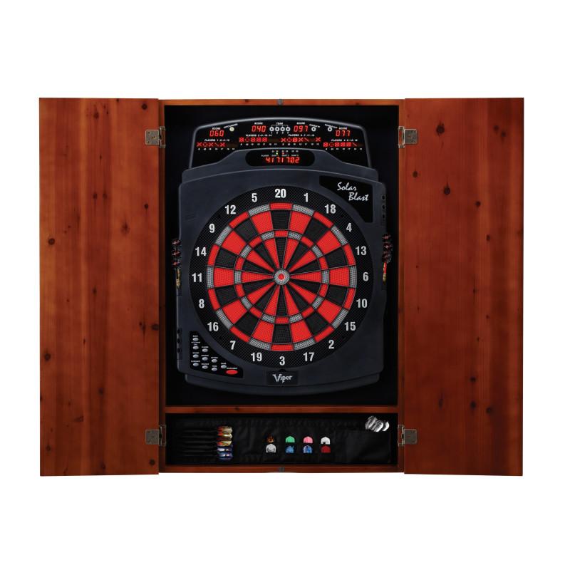 Viper Solar Blast Electronic Dartboard & Metropolitan Cinnamon Cabinet Darts Viper 