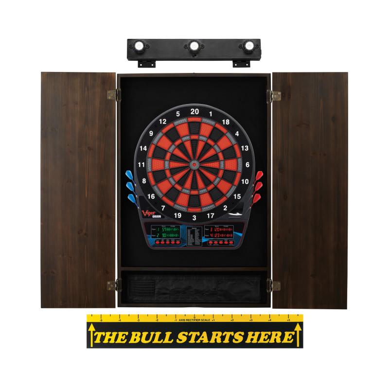 Viper Orion Electronic Dartboard, Metropolitan Espresso Cabinet, Throw Line Marker & Shadow Buster Dartboard Light Bundle Darts Viper 