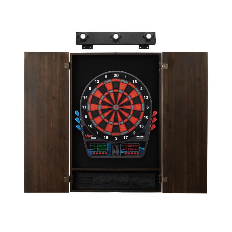 Viper Orion Electronic Dartboard, Metropolitan Espresso Cabinet & Shadow Buster Dartboard Light Bundle Darts Viper 