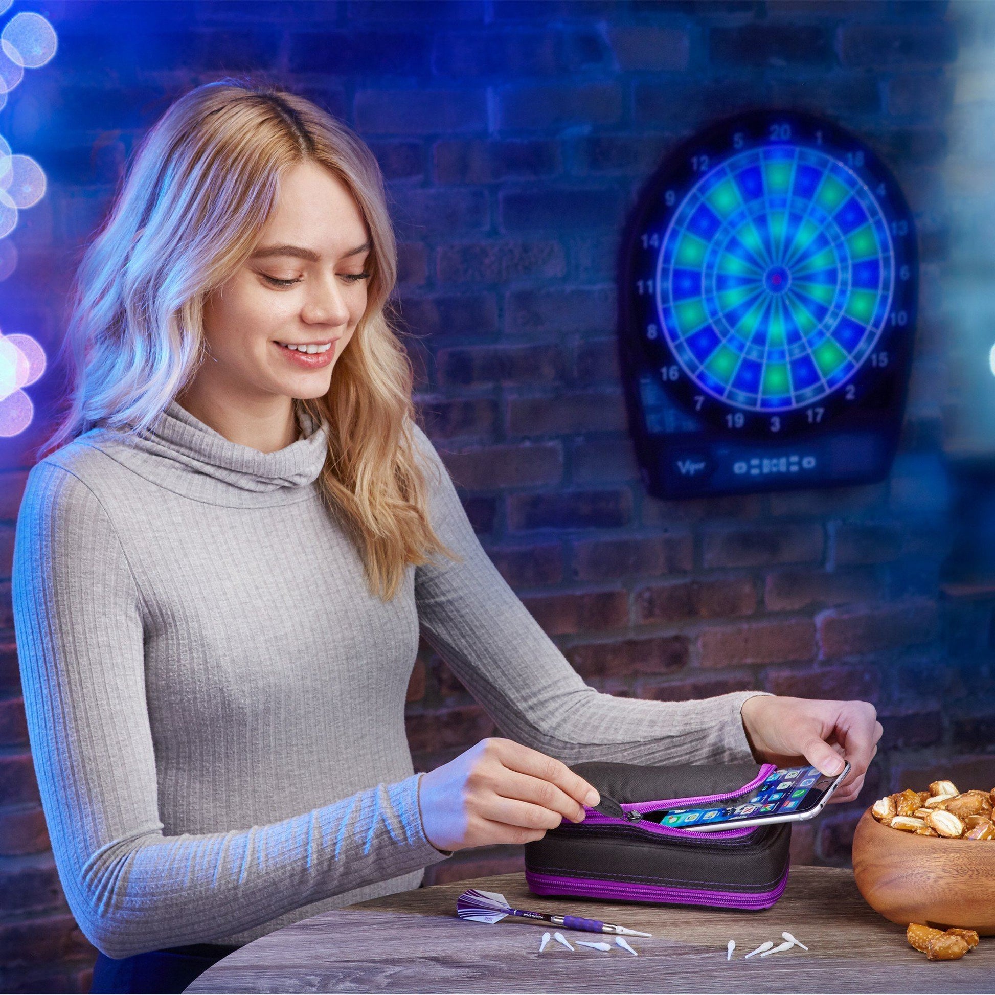 [REFURBISHED] Casemaster Plazma Plus Dart Case Black with Amethyst Zipper and Phone Pocket Refurbished Refurbished GLD Products 