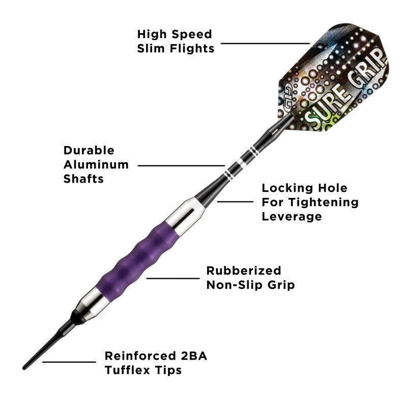 Viper Sure Grip Soft Tip Darts Purple 16 Grams