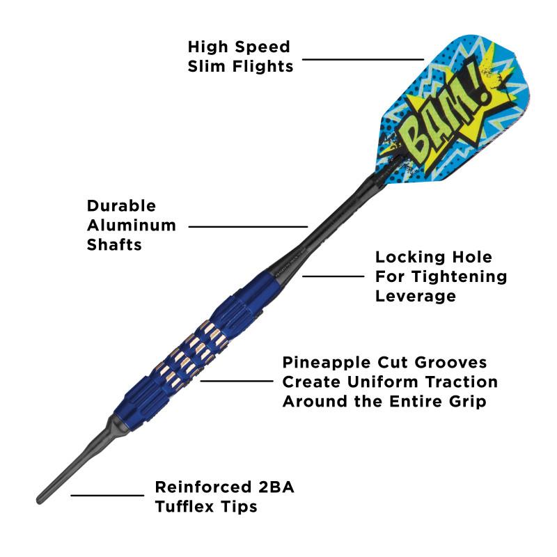 Viper Comix BAM! Darts Soft Tip Darts Blue 18 Grams Soft-Tip Darts Viper 