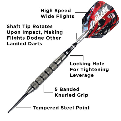 Dardos Viper Blitz Darts con punta de acero de tungsteno al 95 %, 28 gramos 