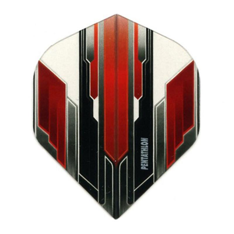 Pentathlon Standard Translucent Design White/Red/Black Flights Dart Flights Viper 