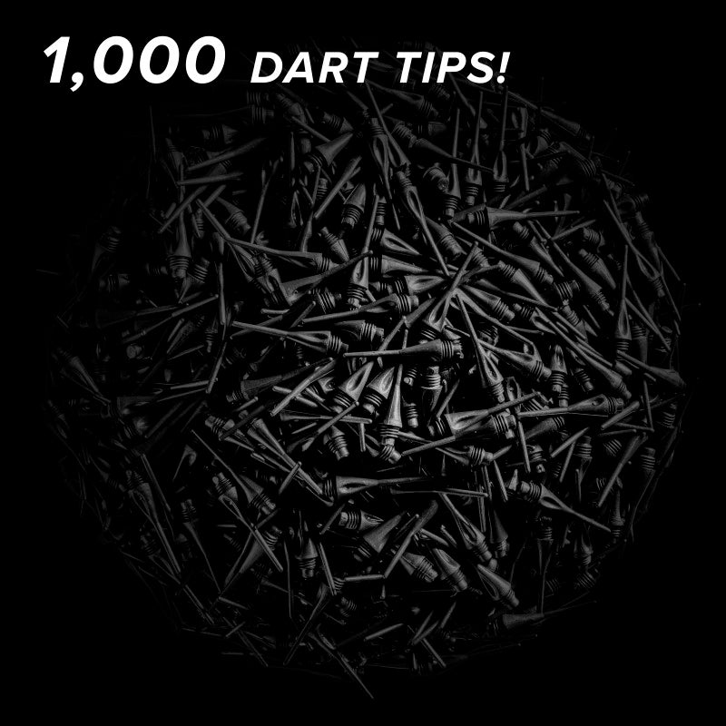 Viper Diamond Tips 1/4" Black 1000Ct Soft Dart Tips