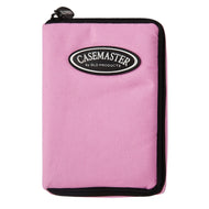 Pink nylon dart case with black trim and Casemaster logo on front