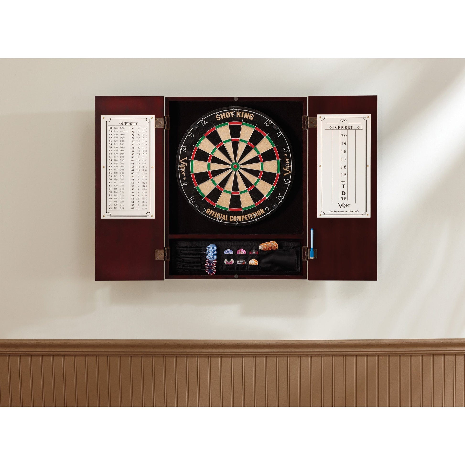 [REFURBISHED] Viper Metropolitan Mahogany Steel Tip Dartboard Cabinet Refurbished Refurbished GLD Products 