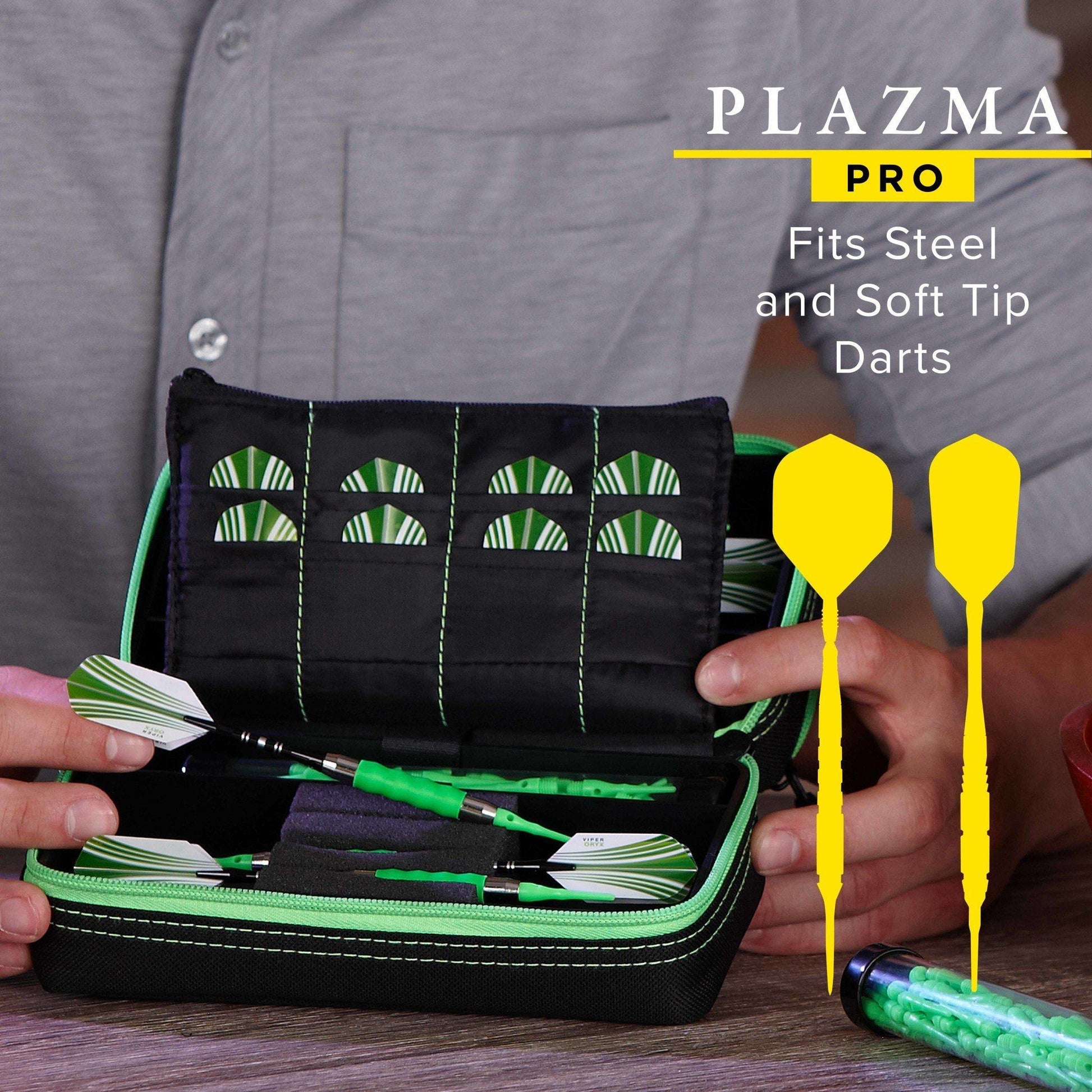 [REFURBISHED] Casemaster Plazma Pro Dart Case Black with Green Trim and Phone Pocket Refurbished Refurbished GLD Products 