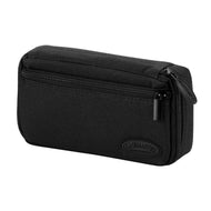 Black quilted dart case with black zipper pull and Casemaster logo on front panel