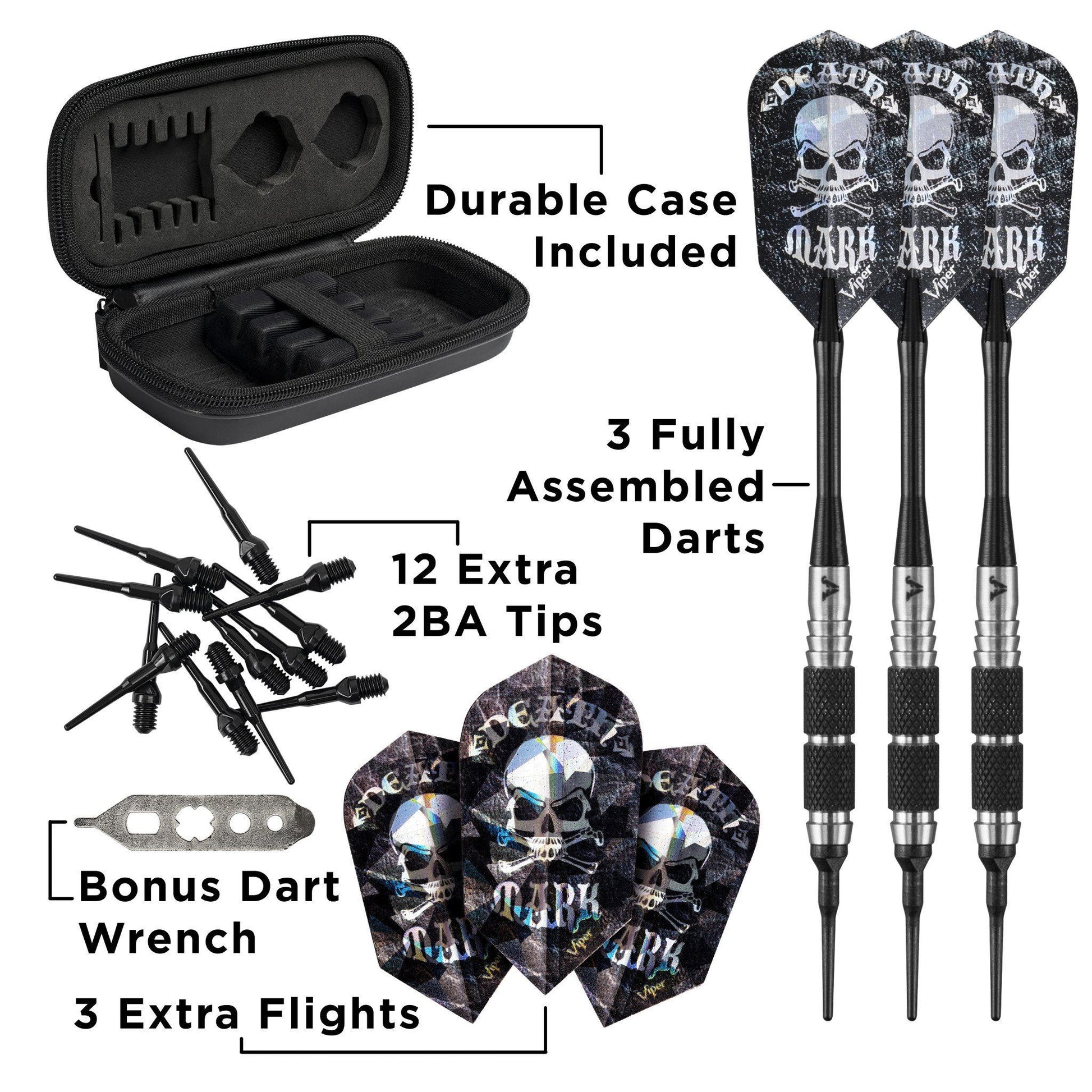[REFURBISHED] Viper Desperado 80% Tungsten Death Mark Soft Tip Darts 1 Knurled Ring 18 Grams Refurbished Refurbished GLD Products 