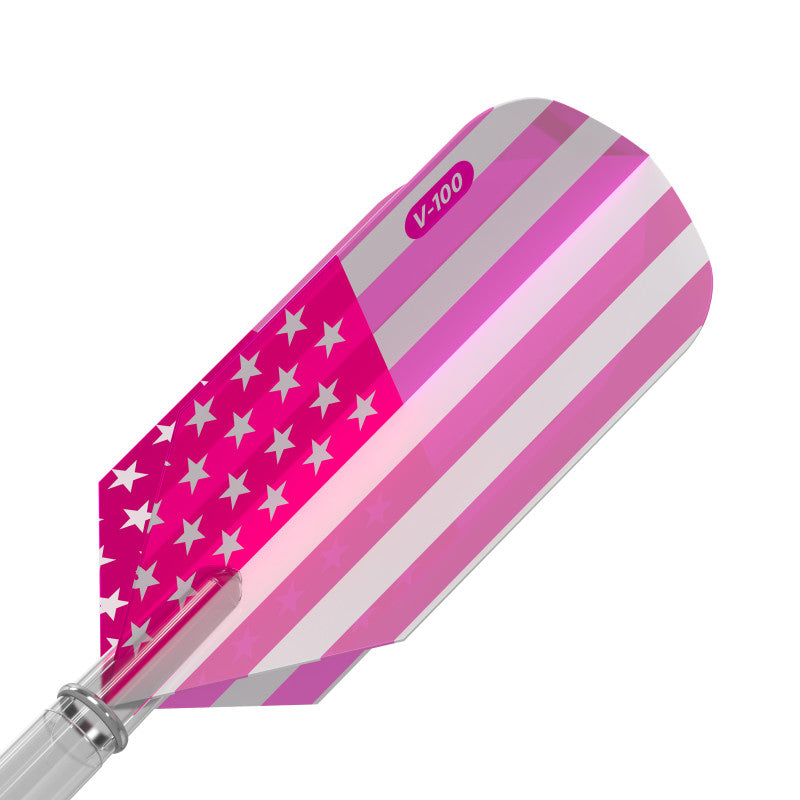 V-100 Dart Flights Slim American Flag Pink Metallic Traditional