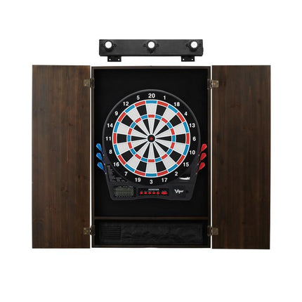 Viper Showdown Electronic Dartboard, Metropolitan Espresso Cabinet & Shadow Buster Dartboard Light Bundle Darts Viper 