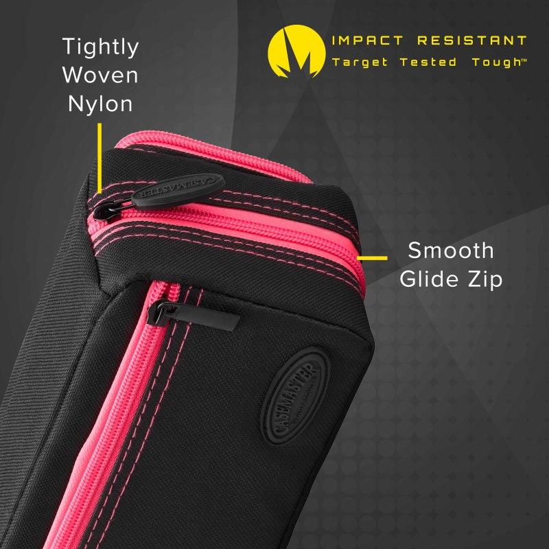 Casemaster Plazma Pro Dart Case Black with Pink Trim and Phone Pocket Dart Cases Casemaster 