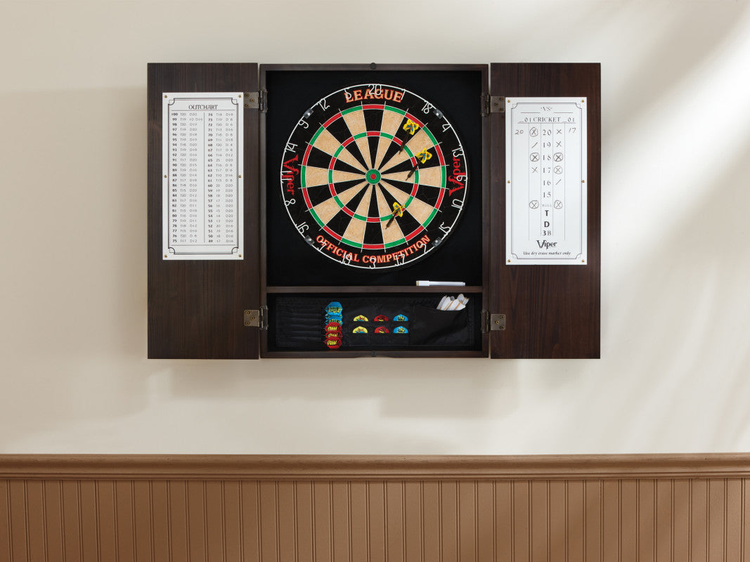 Viper Metropolitan Espresso Steel Tip Dartboard Cabinet