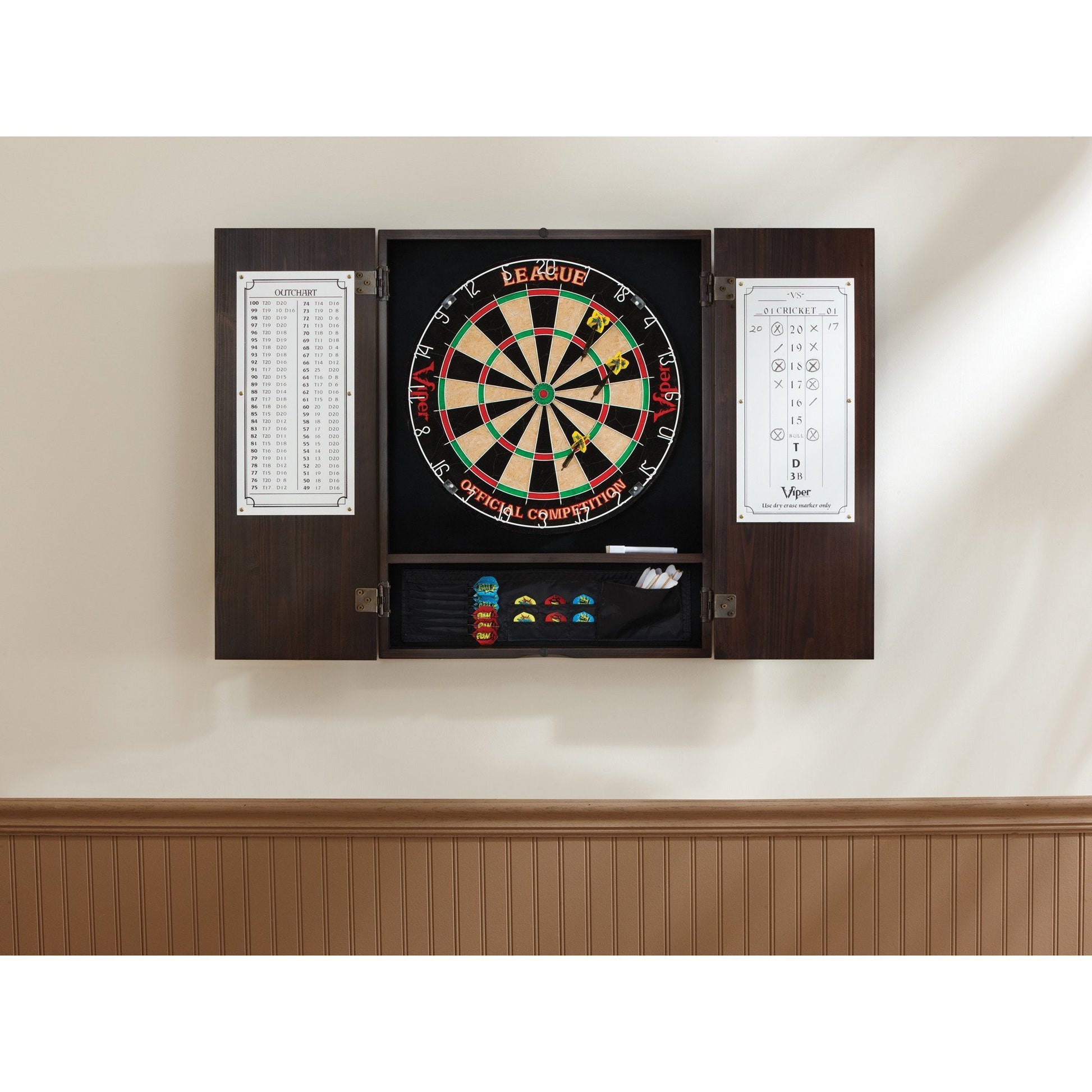 [REFURBISHED] Viper Metropolitan Espresso Steel Tip Dartboard Cabinet Refurbished Refurbished GLD Products 