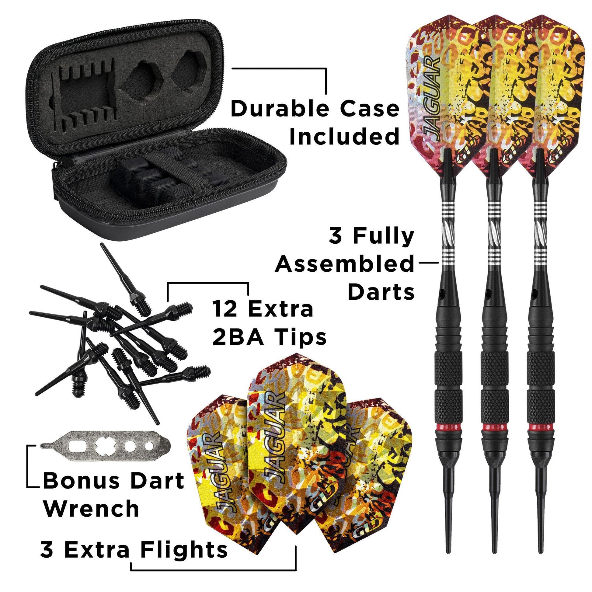 [REFURBISHED] Viper Jaguar Darts 80% Tungsten Soft Tip Darts 2 Knurled Rings 18 Grams Refurbished Refurbished GLD Products 