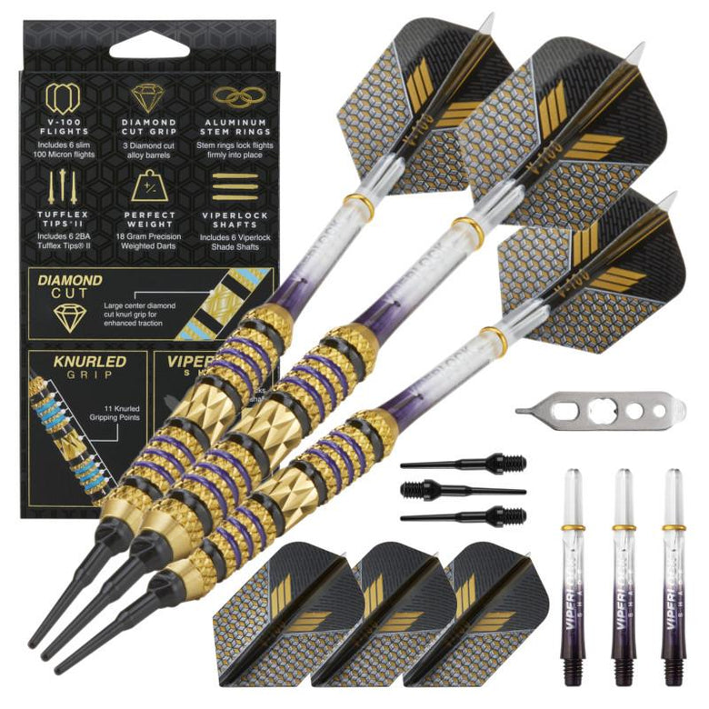 Viper Wizard Purple/Black Soft Tip Darts 18 Grams Soft-Tip Darts Viper 