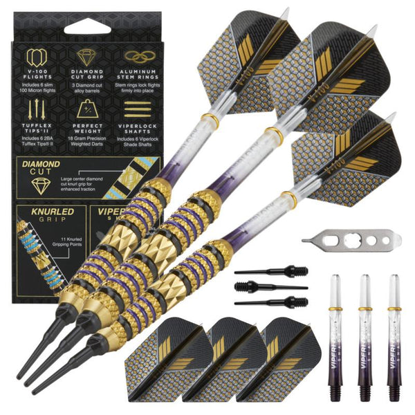 Viper Wizard 18-Gram Soft Tip Darts, Purple/Black