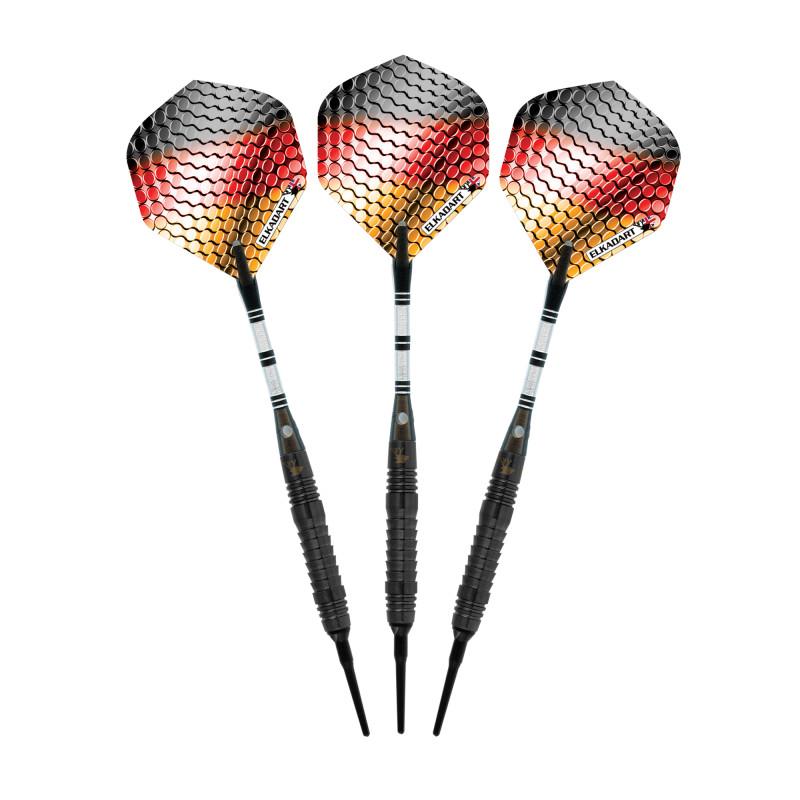 Elkadart Titanium 90% Tungsten Soft Tip Darts Black Titanium Coating Shark Fin Barrel Soft-Tip Darts Elkadart 