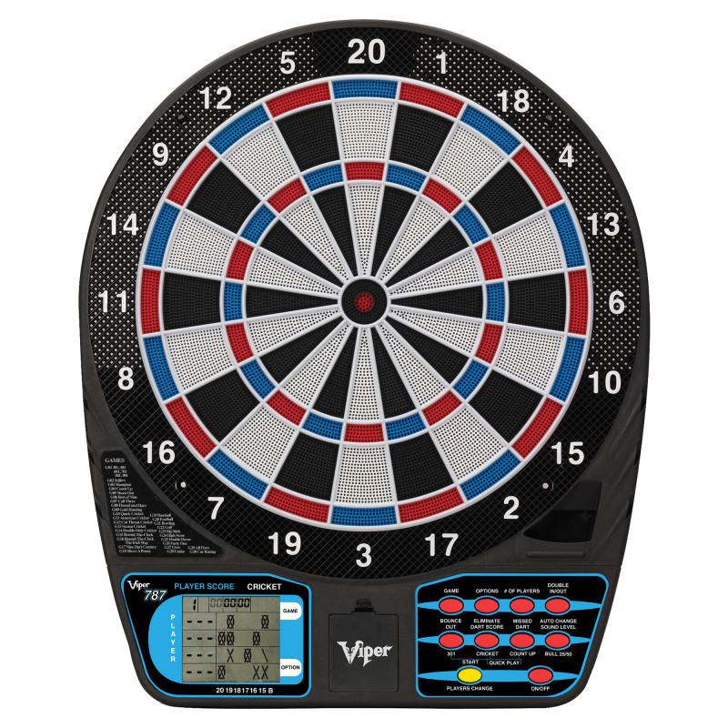 Viper 787 Electronic Dartboard, Metropolitan Mahogany Cabinet, Laser Throw Line Marker & Shadow Buster Dartboard Lights Darts Viper 