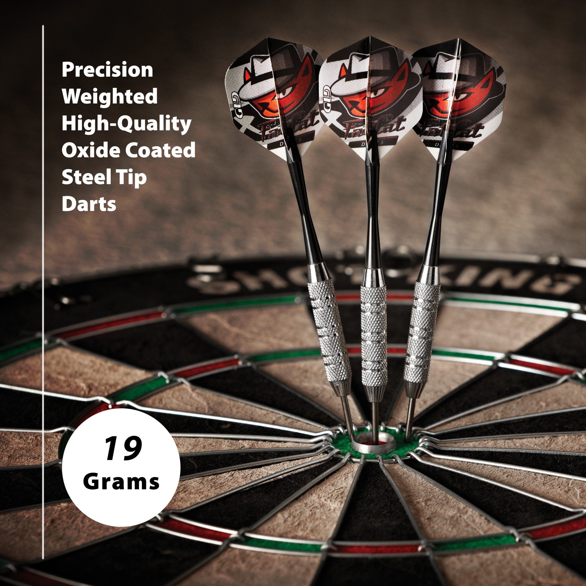 [REFURBISHED] Fat Cat Darts in a Jar Steel Tip 19 Grams 27 Count Refurbished Refurbished GLD Products 